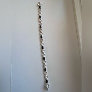 Sapphire Heart Eternity Bracelet Sterling Silver 5 TCW Tennis Bracelet  7.5”